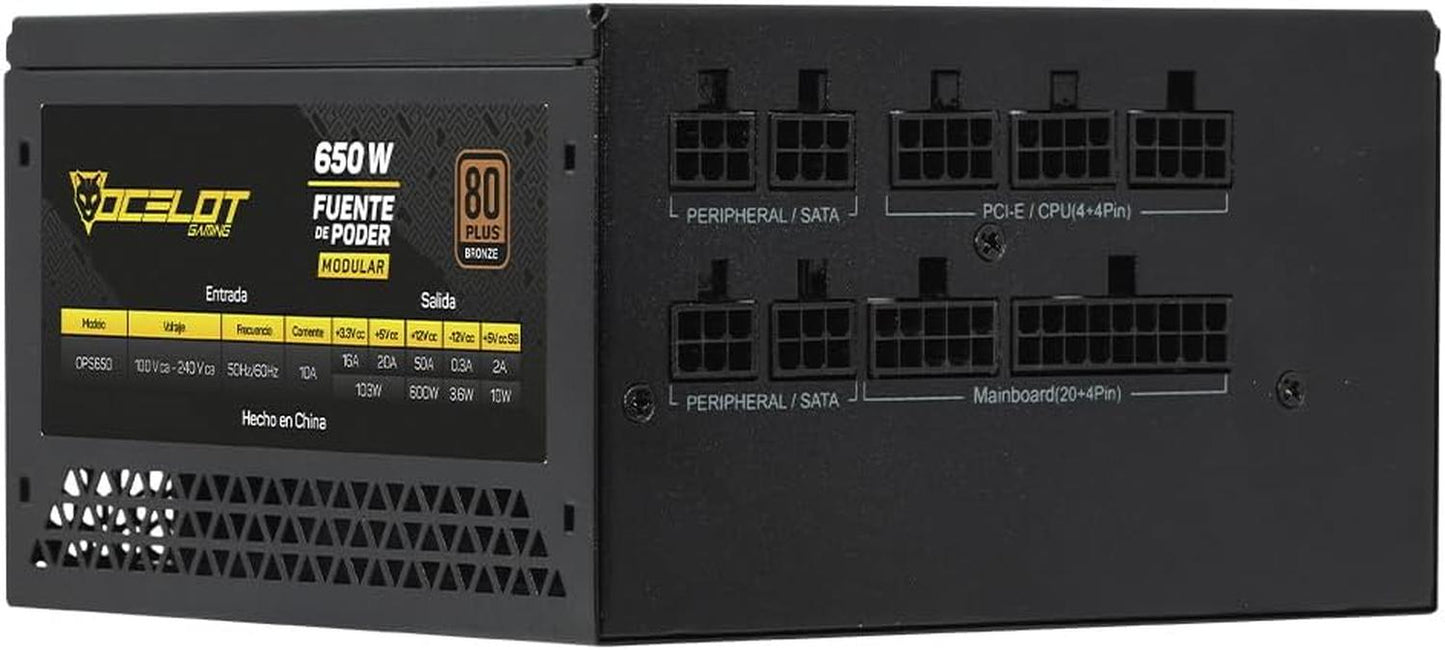 FUENTE DE PODER MODULAR 650W OPS650, 650W con certificación 80+ Bronce