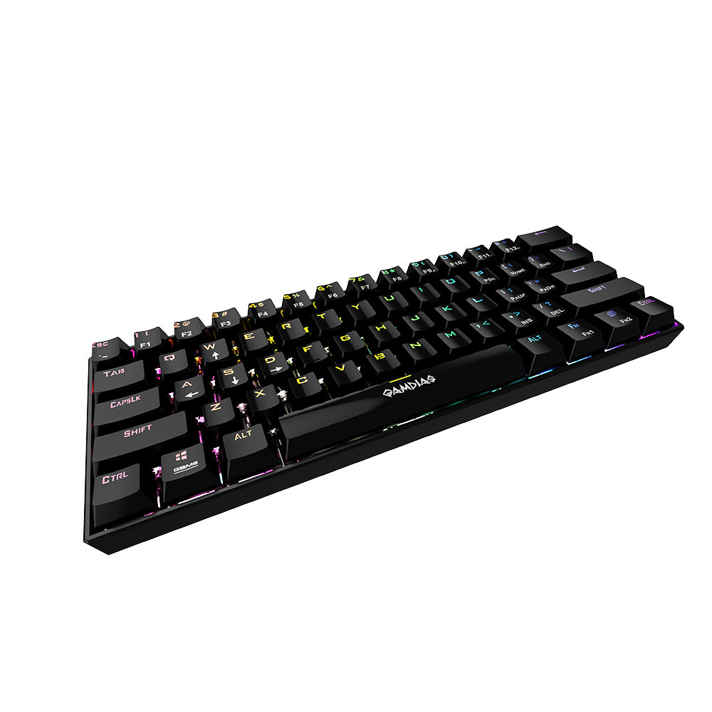 Teclado Gamer Gamdias Hermes E3 | Mecánico | Switch Azul | RGB | Negro